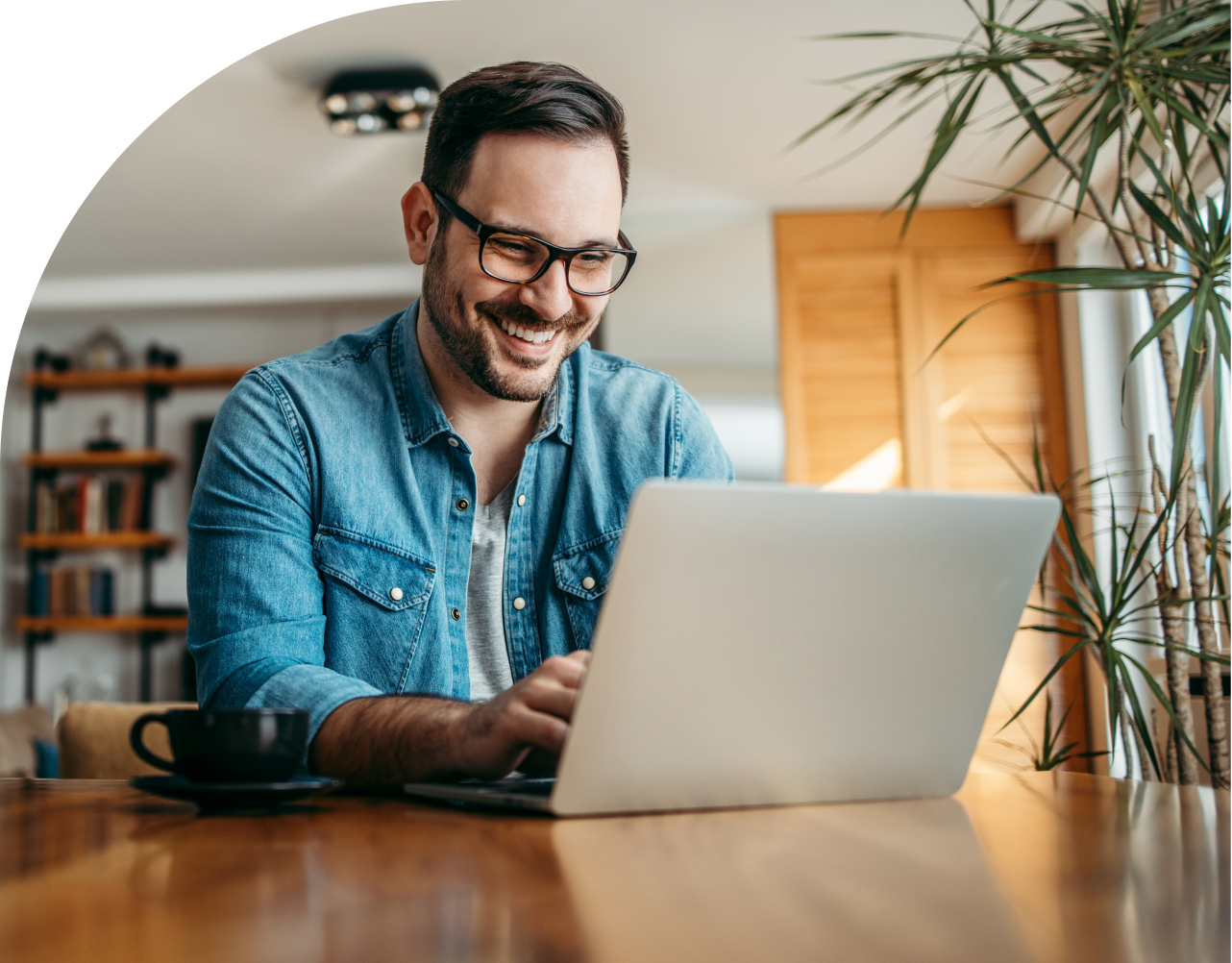 Man using laptop